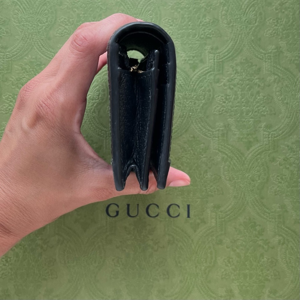 Gucci Black Leather Wallet with Red and Green Stripe - Picture 3 of 3
